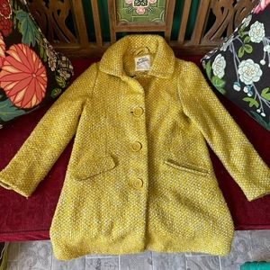 Mini Boden  Yellow Tweed Coat 7/8